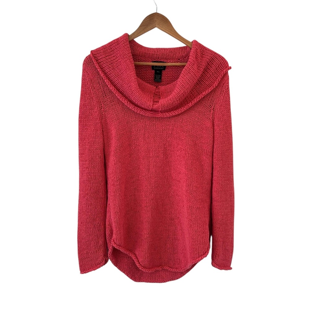 Pure Handknit Coral Pink Cowl Neck Sweater‎ Womens M/L Chunky Canada